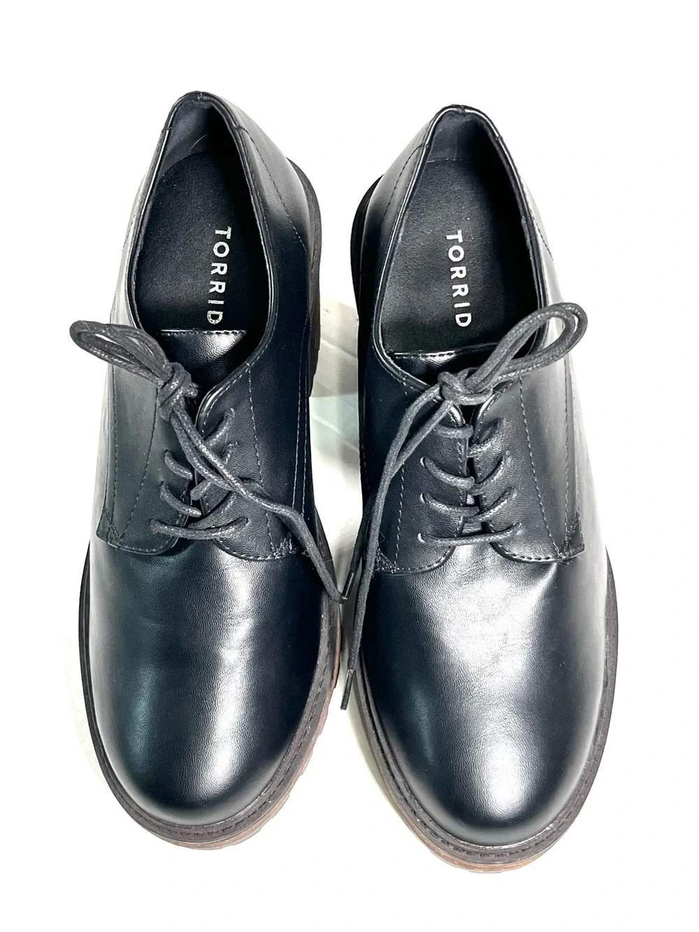 torrid Black Lace-Up Platform Heel Oxfords